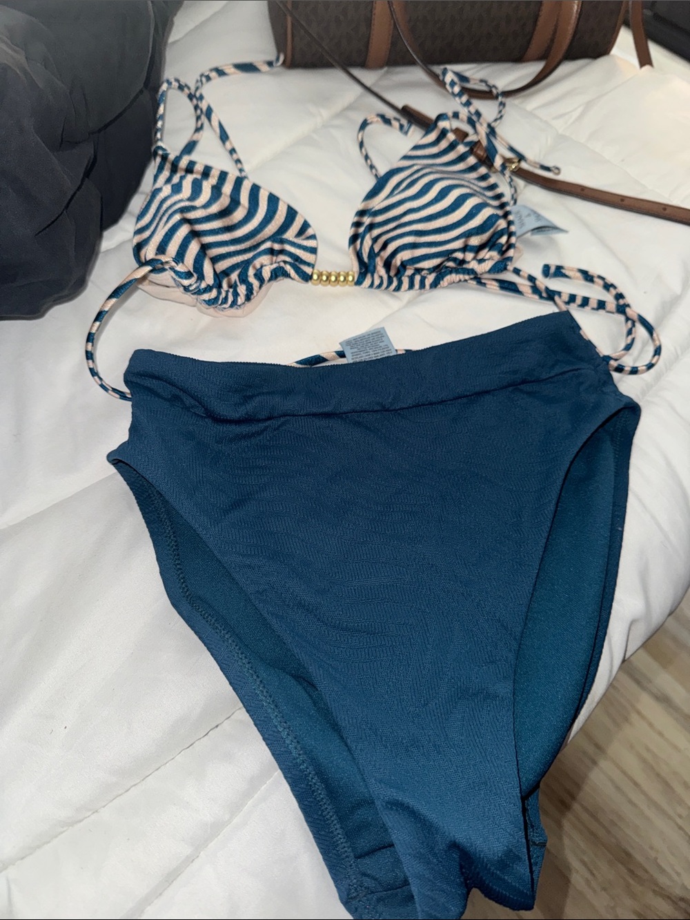 High-Waist Kids Swim Bottoms in Navy
